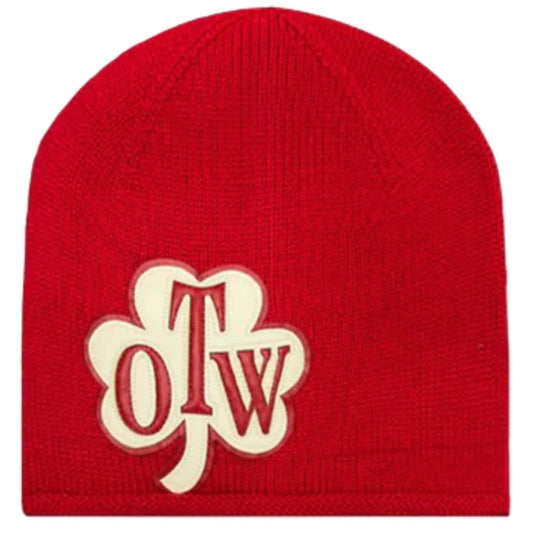 OTW Leather Patch Beanie
