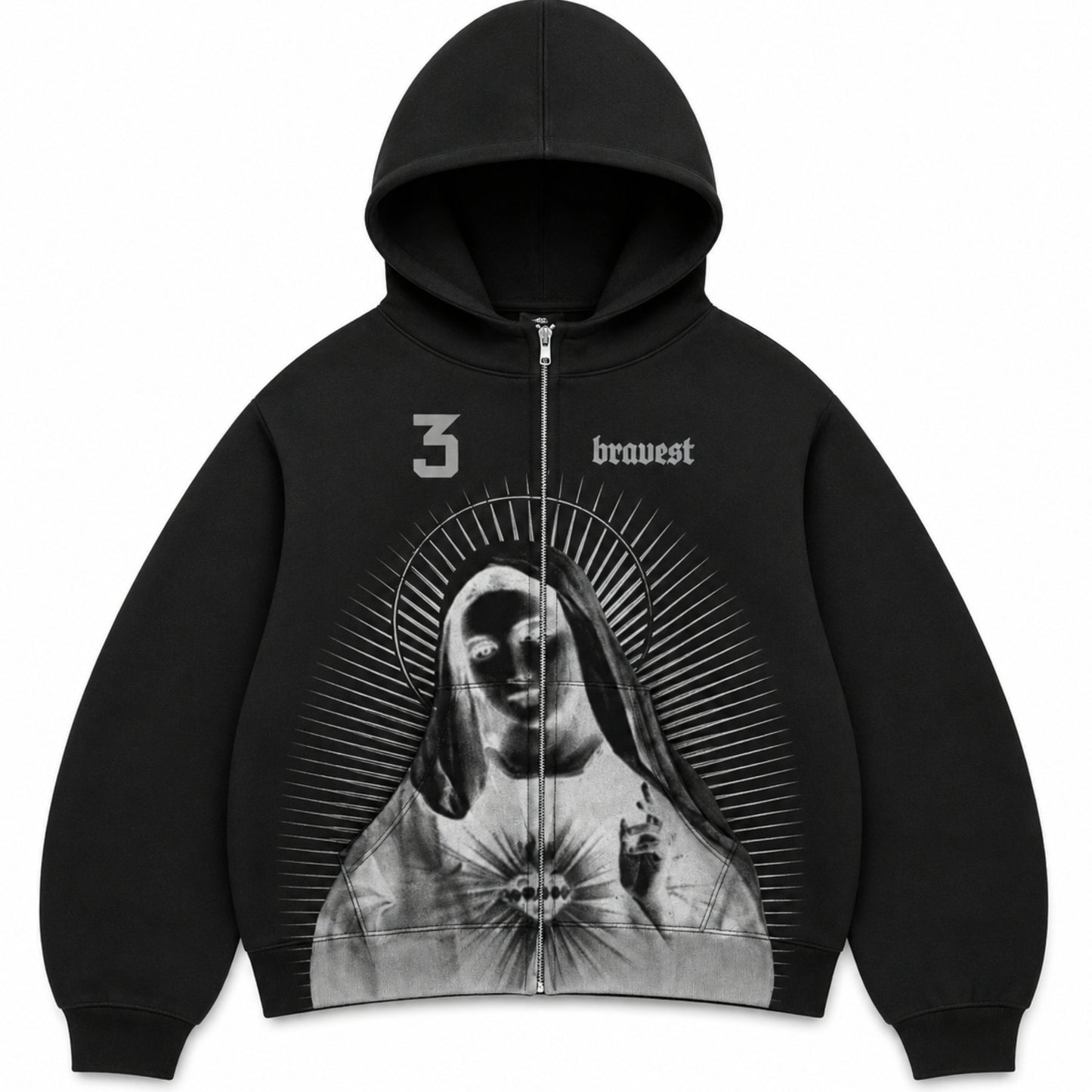 Bravest Studios Black Mary Zip Up Hoodie