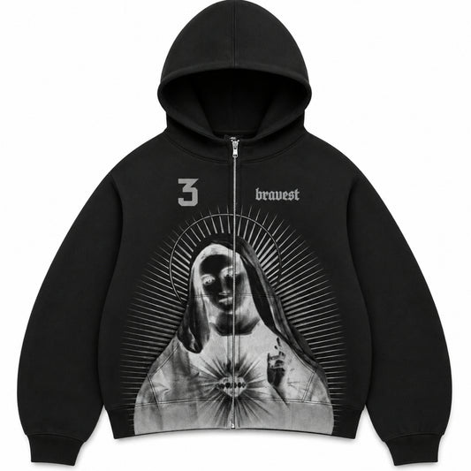 Bravest Studios Black Mary Zip Up Hoodie
