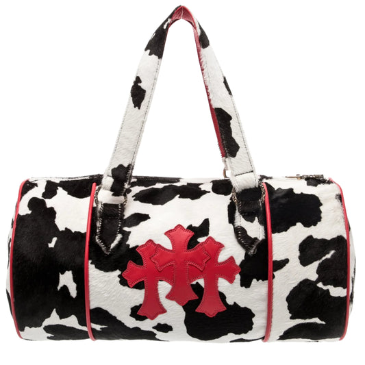 Chrome Hearts  Calf Hair Cross Patch Boston Mini Duffle Bag