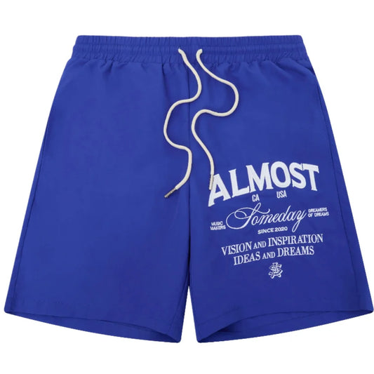 Almost Someday Blue Beverly Nylon Shorts
