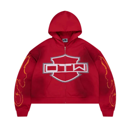 Out The Way Studios Red Biker Sweatsuit