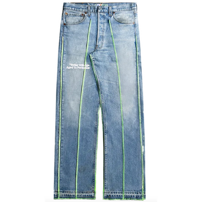 Better With Age Derby Blue Pleated Jeans