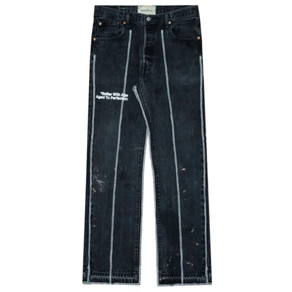 Better With Age Derby Black Pleated Jeans