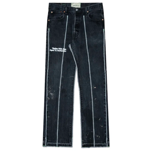 Better With Age Derby Black Pleated Jeans