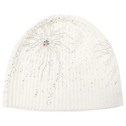 Birth of Royal Child Fireworks Studded Beaded Beanie White