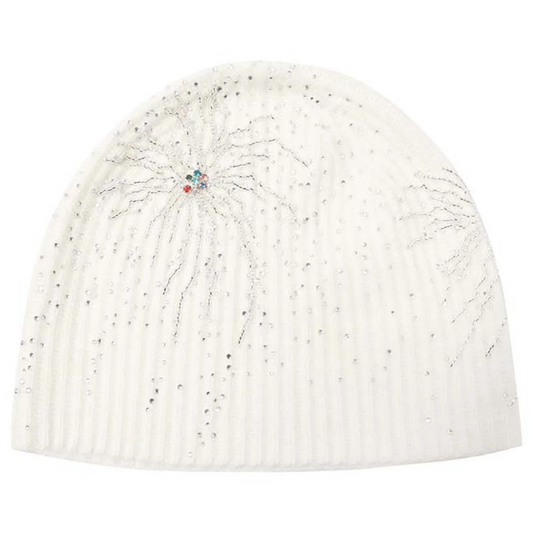 Birth of Royal Child Fireworks Studded Beaded Beanie White
