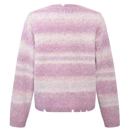 Birth of Royal Child Rhinestone Encrusted Mohair Blend Sweater Pink