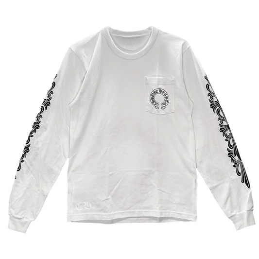 Chrome Hearts Horseshoe Long-Sleeve Tee White