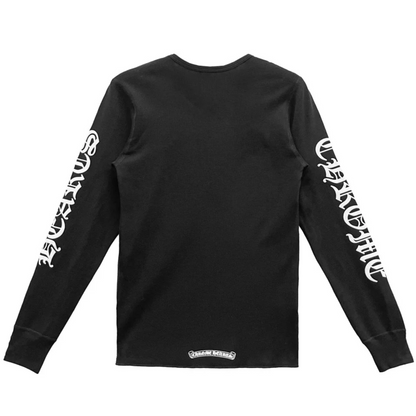 Chrome Hearts Scroll Logo Sleeve Black Waffle Thermal Shirt