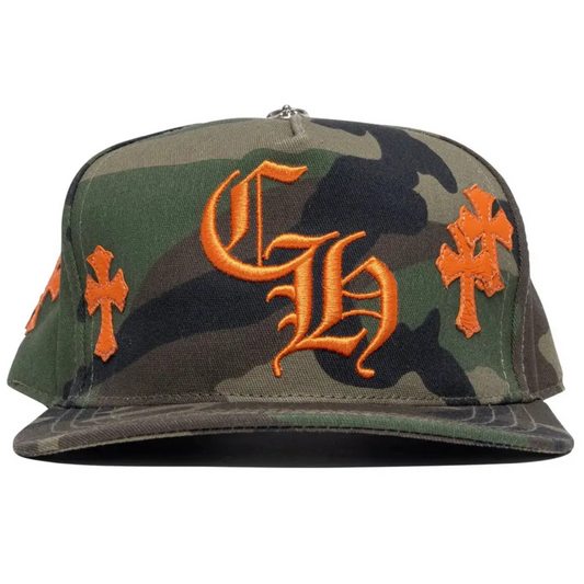 Chrome Hearts Cross Patch Cap Camo/Orange