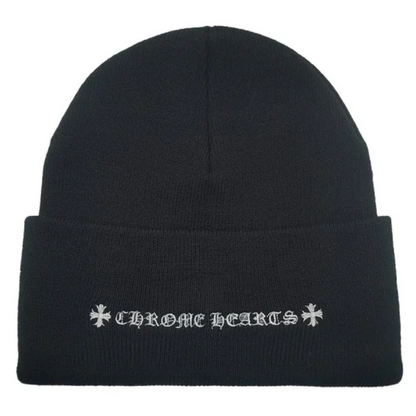 Chrome Hearts CH Logo Embroidered Black Beanie