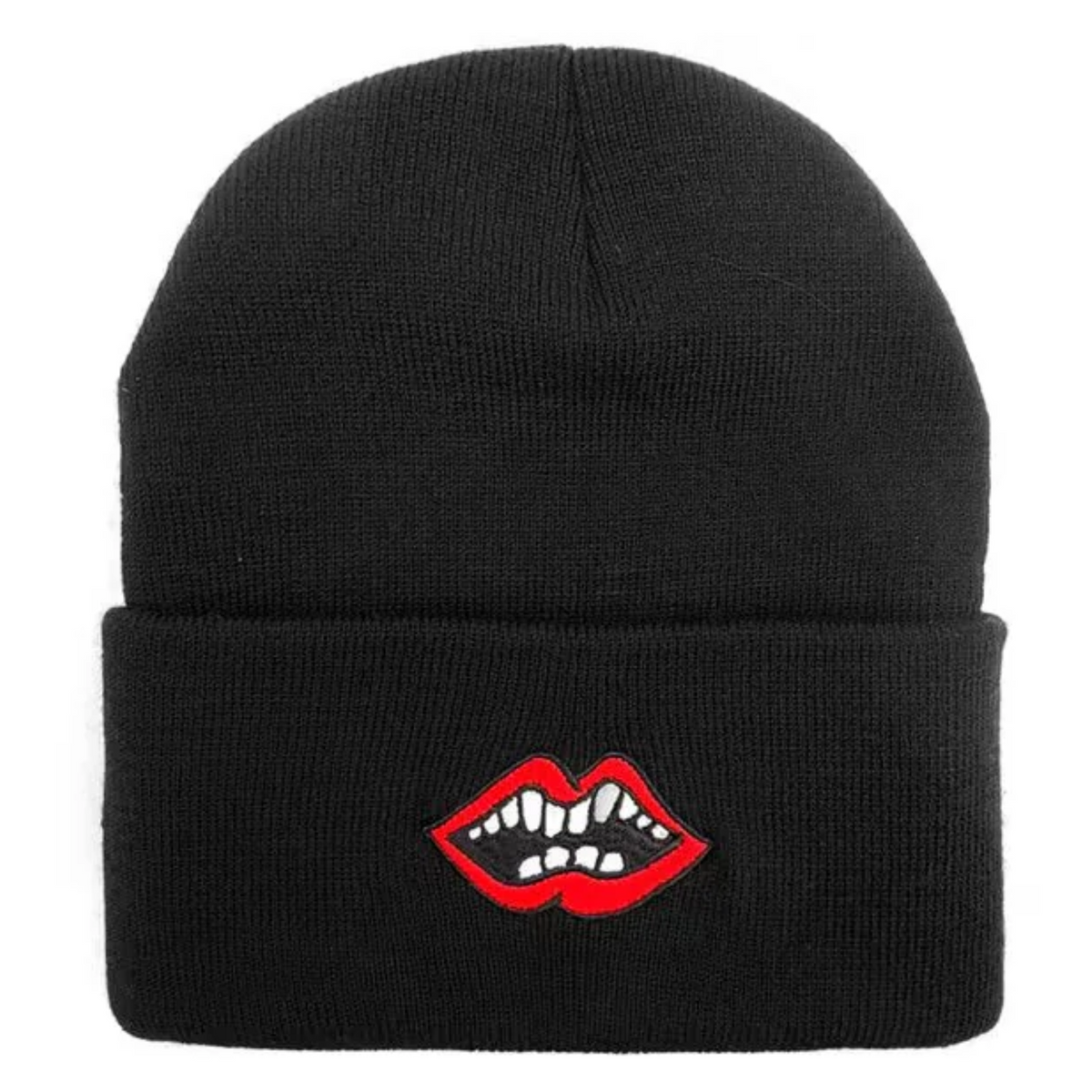 Chrome Hearts Matty Boy Red Lip Chomper Beanie Black