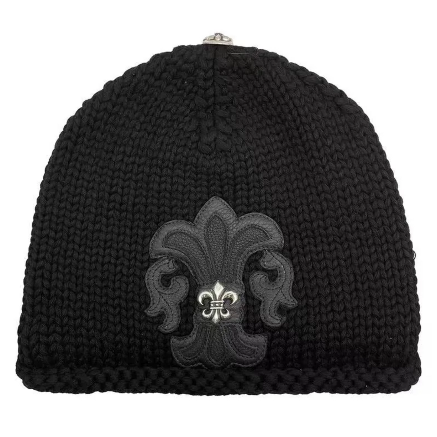 Chrome Hearts Fleur Patch Beanie With Sliver