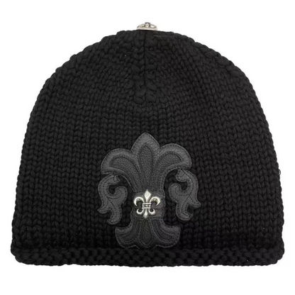 Chrome Hearts Fleur Patch Beanie With Sliver