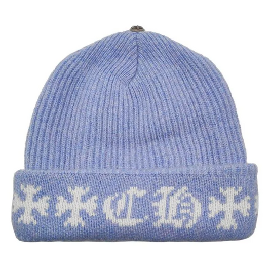 Chrome Hearts CH Big Daddy Knit Cashmere Baby Blue Beanie