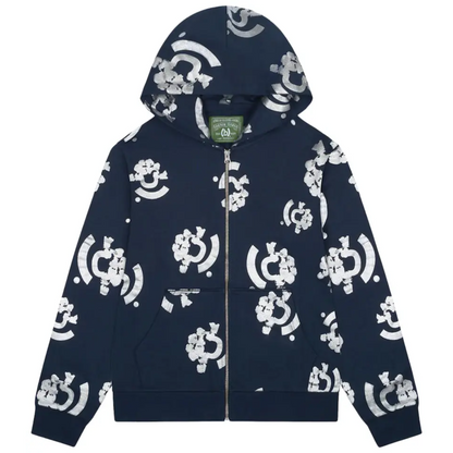 Denim Tears Bstroy Tears Zip Hoodie Blue