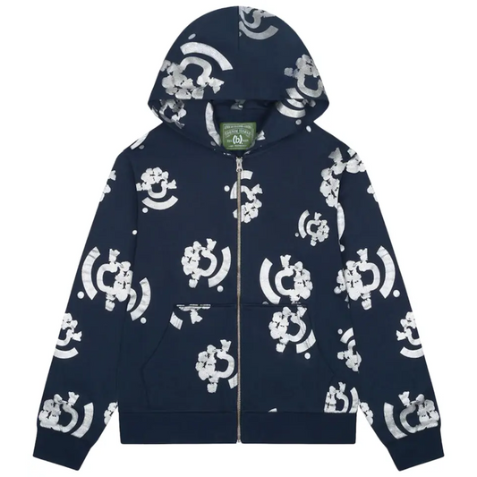 Denim Tears Bstroy Tears Zip Hoodie Blue