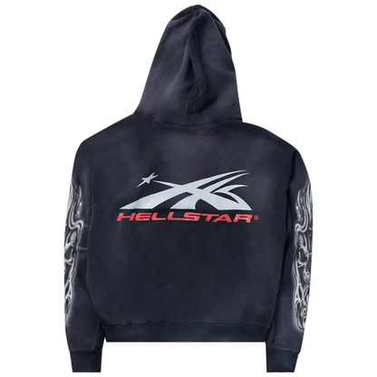Hellstar Airbrushed Skull Hoodie Black