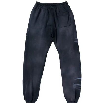 Hellstar Airbrushed Skull Sweatpants Midnight Dye Black