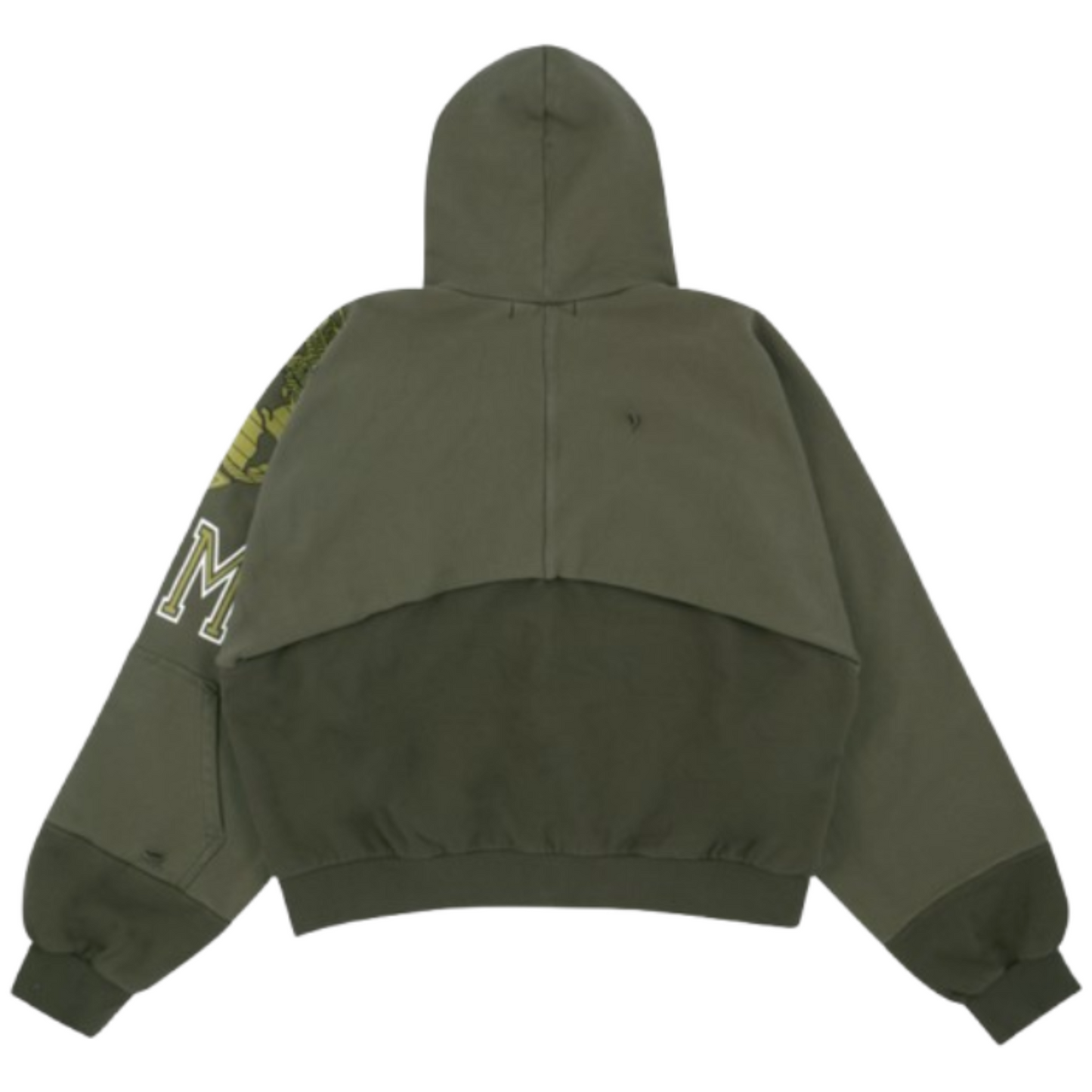 Project G/R Reconstructed Folded Zip Hoodie Green