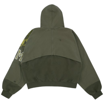 Project G/R Reconstructed Folded Zip Hoodie Green