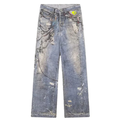 Acne Studios Splatter Keychain Baggy Jeans 1981M