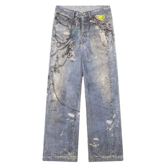 Acne Studios Splatter Keychain Baggy Jeans 1981M
