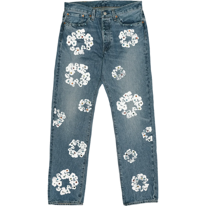 Denim Tears x Levi's 501 Cotton Rhinestone Wreath Jeans Indigo