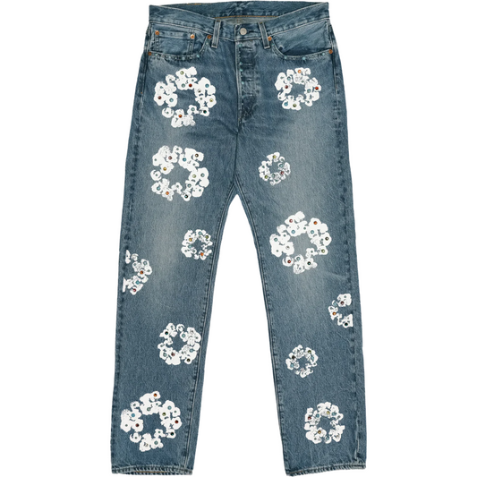 Denim Tears x Levi's 501 Cotton Rhinestone Wreath Jeans Indigo