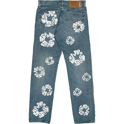 Denim Tears x Levi's 501 Cotton Rhinestone Wreath Jeans Indigo