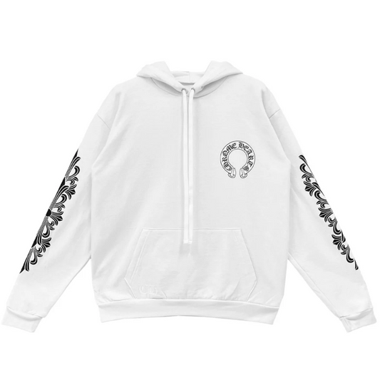 Chrome Hearts White Classic Floral Horseshoe Hoodie