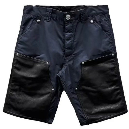 Chrome Hearts Nylon Leather Carpenter Shorts W/ Cross Patch