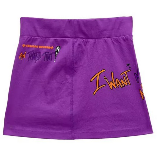 Chrome Hearts Matty Boy I Want More Not Less Skirt Purple