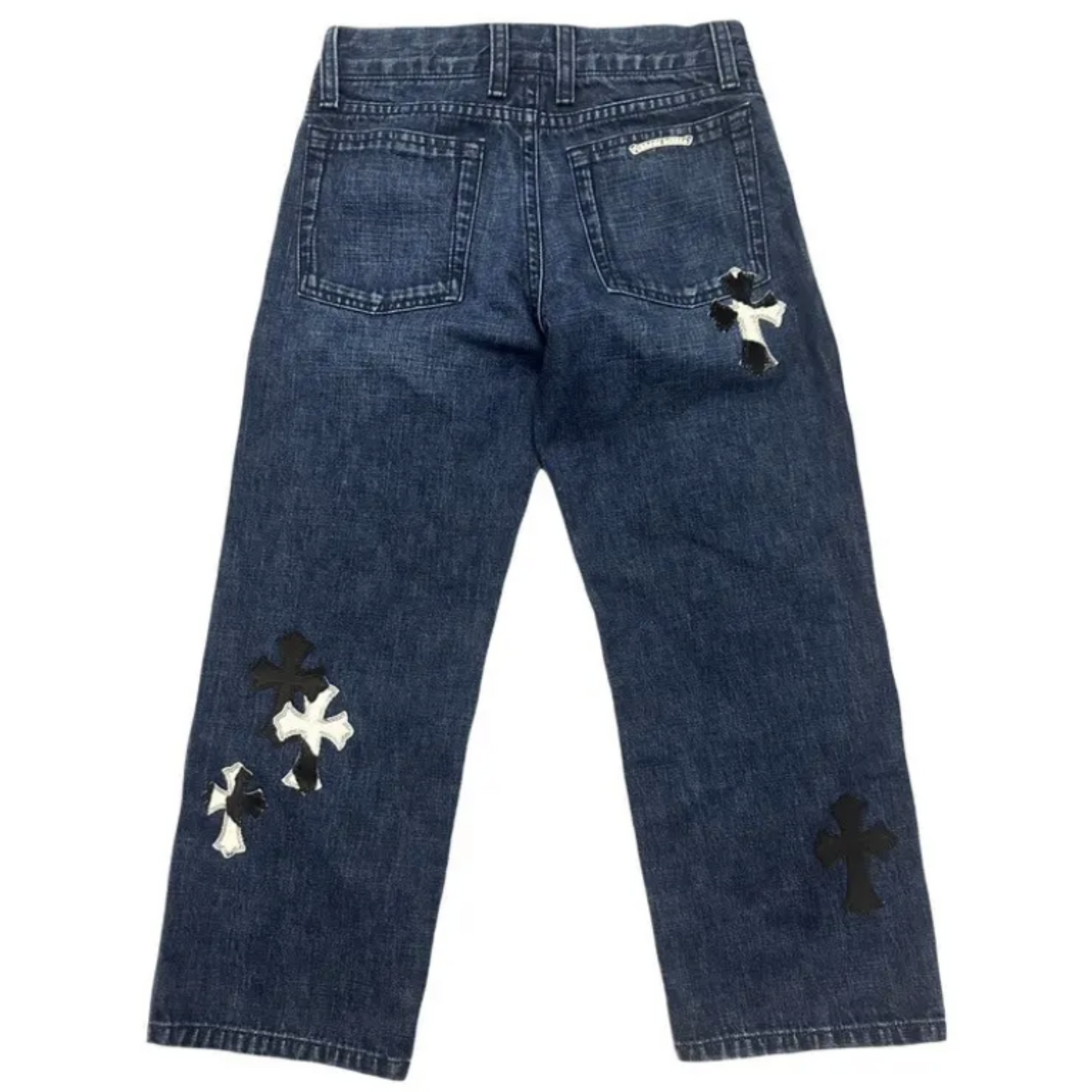 Chrome Hearts Zebra Cross Patch Jeans For Kids