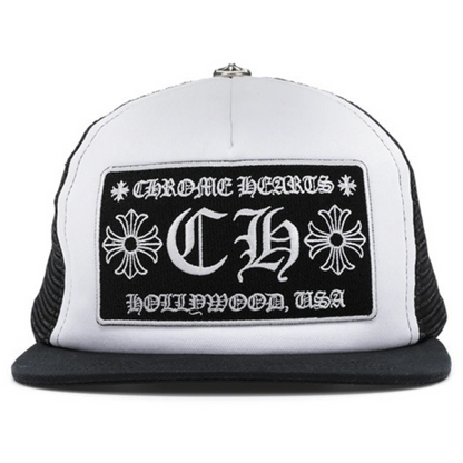 Chrome Hearts CH Hollywood Trucker Hat White