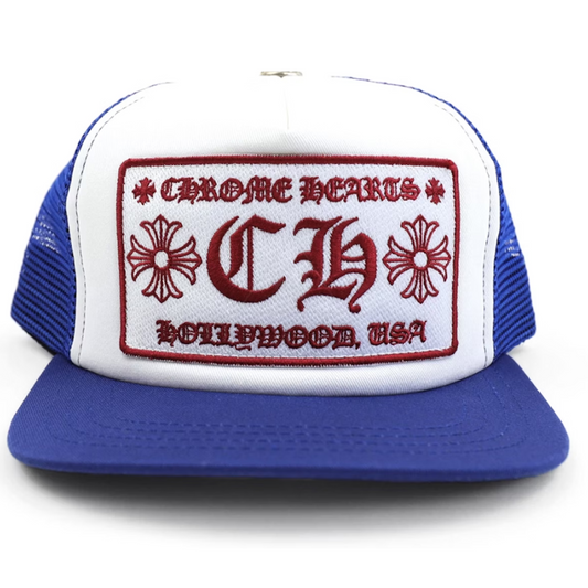 Chrome Hearts CH Hollywood Trucker Hat Blue/White