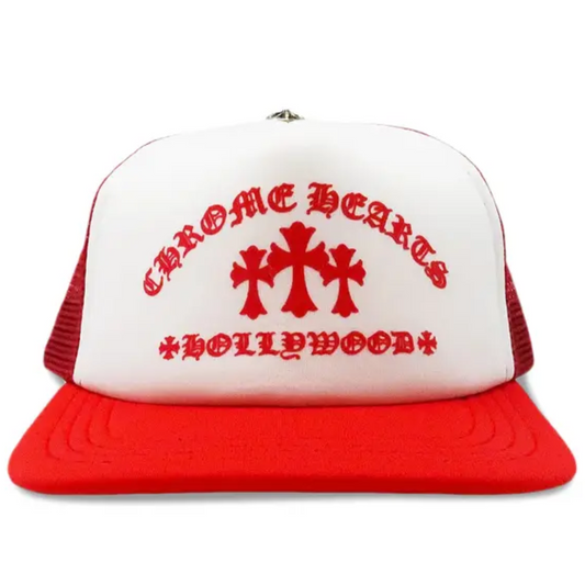 Chrome Hearts King Taco Trucker Hat Reds/White