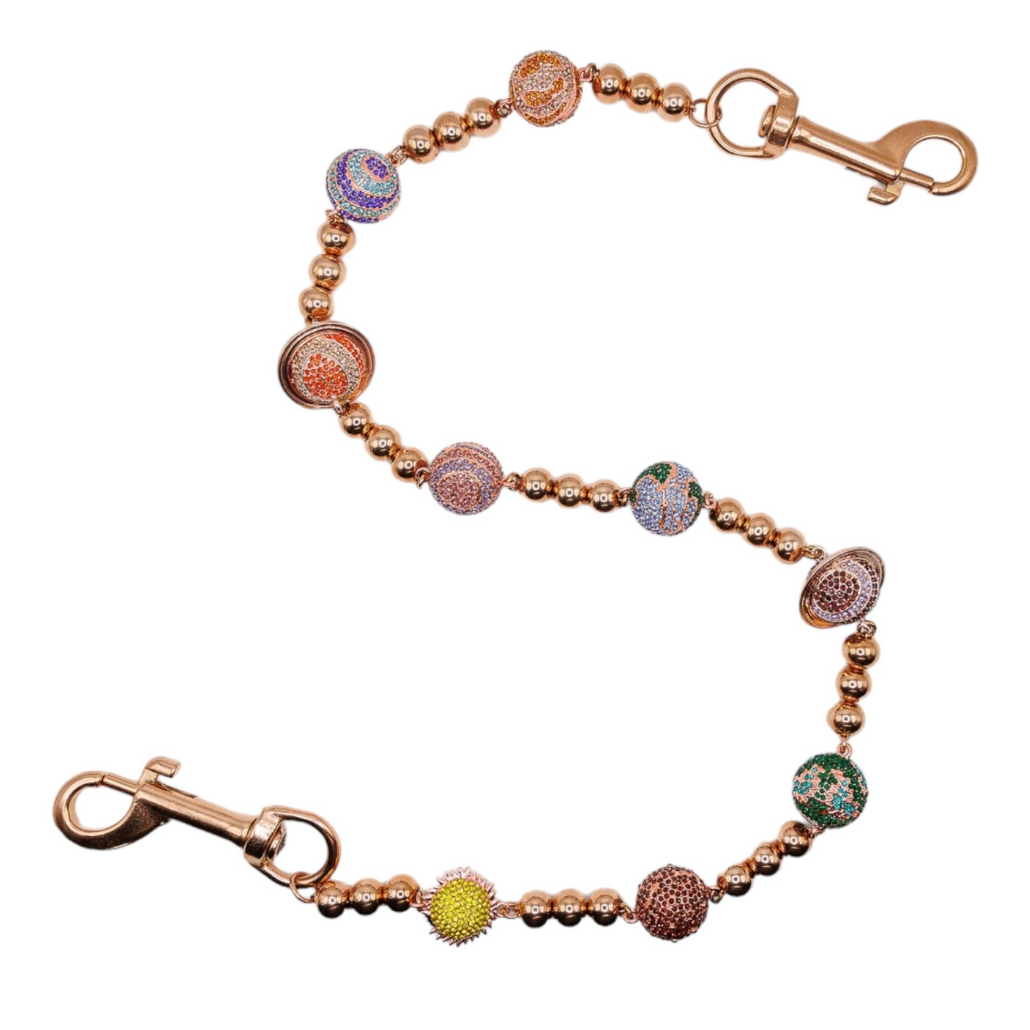 Starchain World Rose Gold Large Planet Wallet Chain Multi-Color