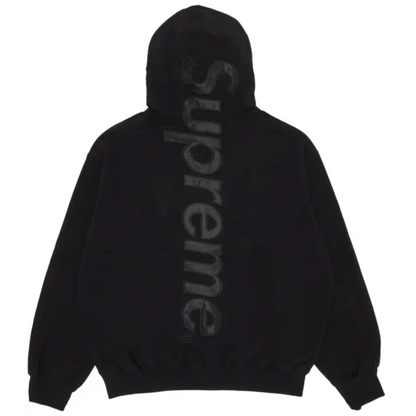 Supreme Satin Appliqué Hoodie Black