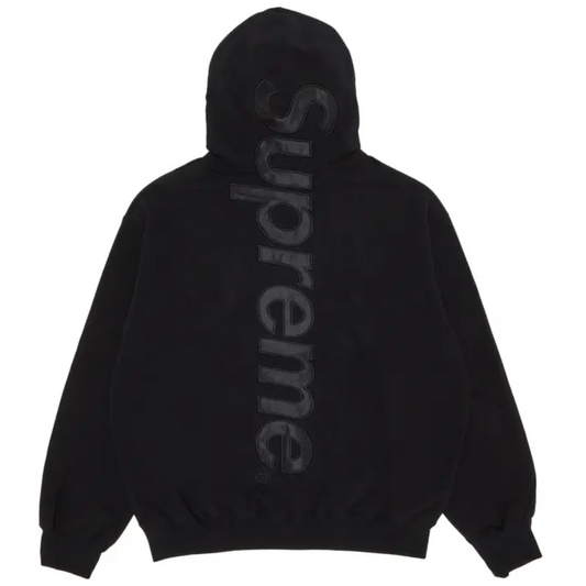 Supreme Satin Appliqué Hoodie Black