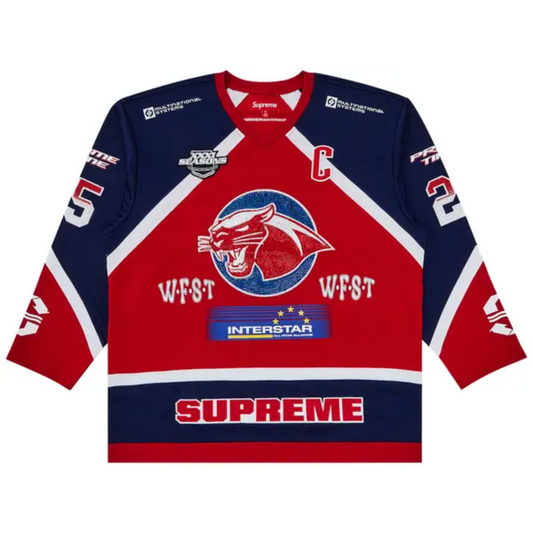 Supreme Rhinestone Hockey Jersey Red
