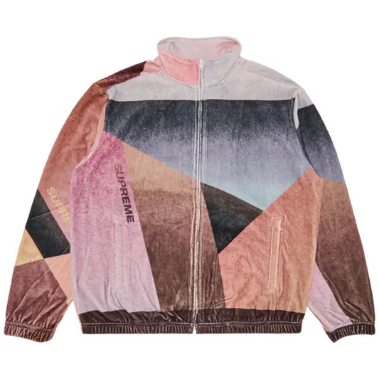 Supreme Geo Velour Track Jacket Pink