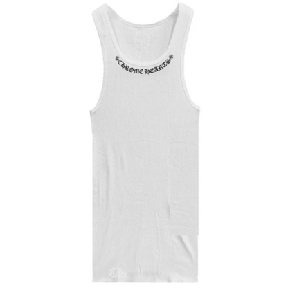 Chrome Hearts 2 Girls One Cup Rib Tank White