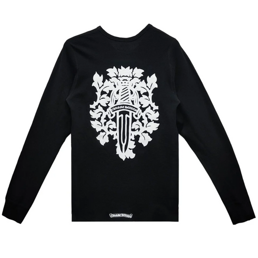 Chrome Hearts Dagger Logo Black Waffle Thermal Long Sleeve Tee