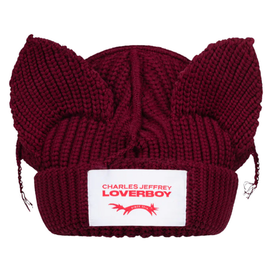 Charles Jeffrey Loverboy Chunky Ears Beanie Bordeaux