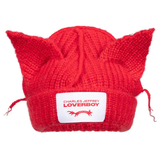 Charles Jeffrey Loverboy Chunky Ears Beanie Red