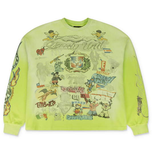 Greedy Unit All-Over Print Long-Sleeve Thermal Green