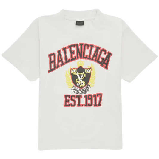 Balenciaga College Tee Dirty White