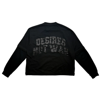 Bottega Desires War Long Sleeve Tee Black